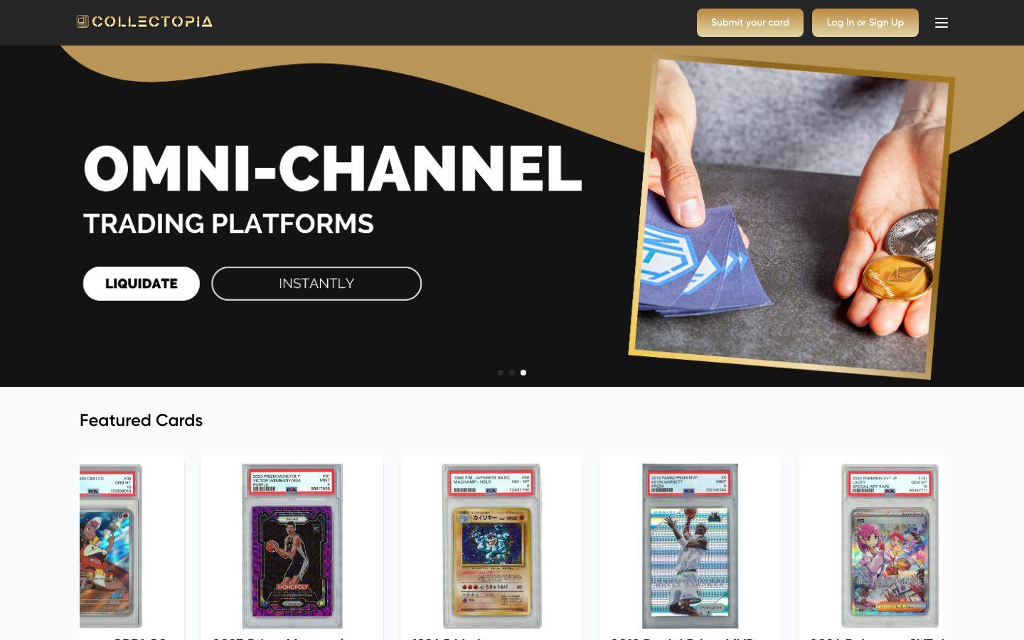 Collectopia website designed by Apex Lab
